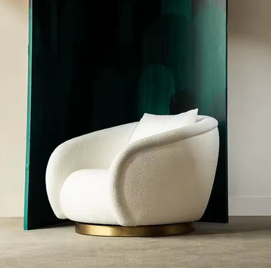 Fauteuil Bouclé Luxe - Élégance et Confort Contemporain