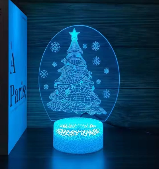 Lampe LED Décorative de Noël 3D – Sapin de Noël Illuminé