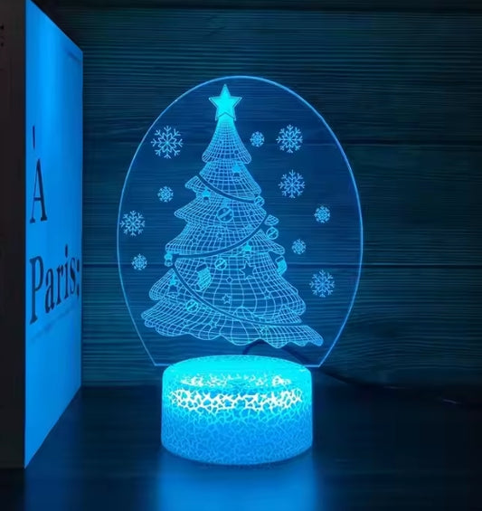 Lampe LED Décorative de Noël 3D – Sapin de Noël Illuminé